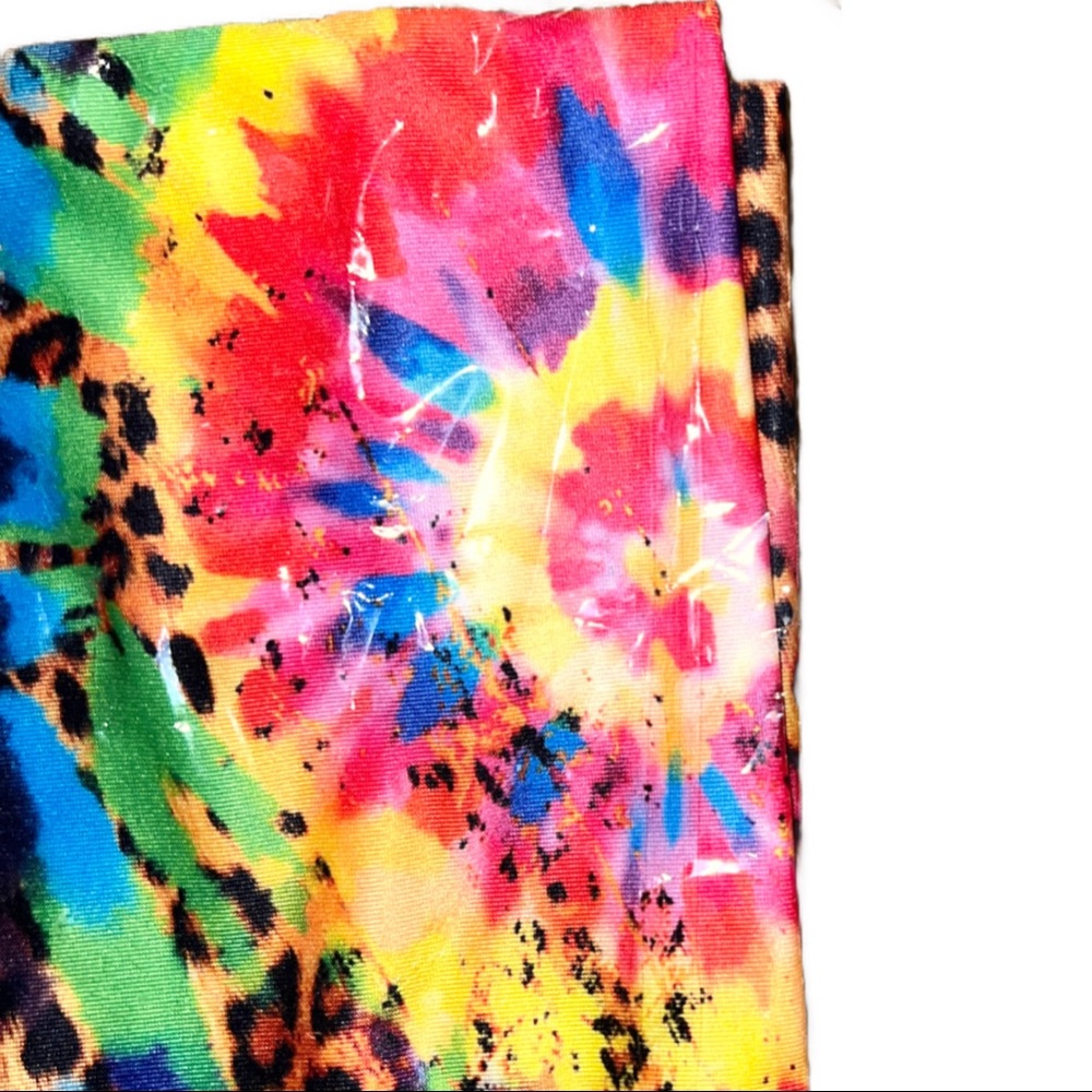 SOLD 🔥Leopard Print Tie Dye Wide Headband - Picture 2 of 5